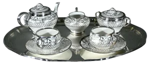 Early 20th Century Limoges Porcelain Tea Service Saint Grail Model, Set of 6