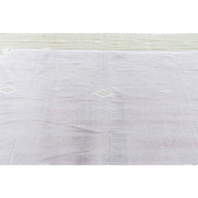 Textile Doris Leslie Blau Indian Dhurrie - Mid-Century Lavender Flatweave Cotton Rug For Sale - Image 7 of 10