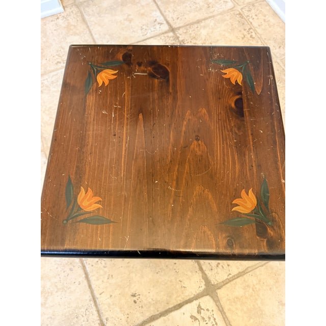 1970s 1970s Kling Folk Painted Side Table For Sale - Image 5 of 10