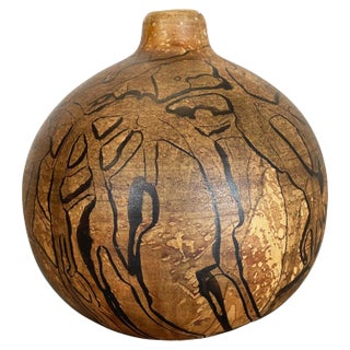 German Abstract Ceramic Studio Pottery Vase by Gerhard Liebenthron, 1977 For Sale