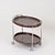 Mid-Century Italian Oval Bar Cart in Chrome and Brown ABS, 1970s For Sale - Image 4 of 14