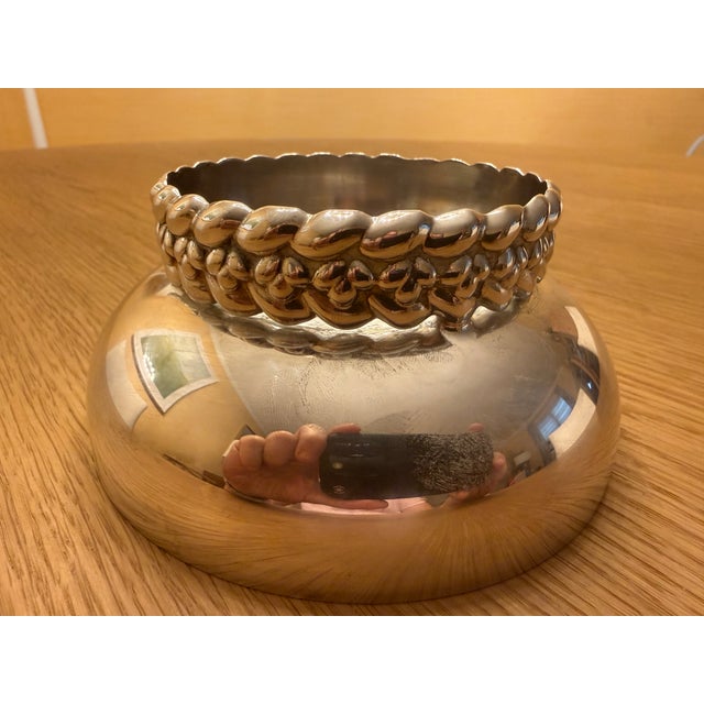 Contemporary Christofle Small Silver-Plated "Babylone" Bowl For Sale - Image 3 of 8
