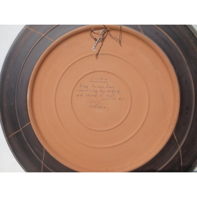 Late 20th Century Greek Charger of Workman Weighing Silphium at Cyrene, Laconian Cup For Sale - Image 5 of 7