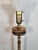 Vintage MCM Torchiere Style Wooden & Brass Floor Lamp Milk Glass Shade For Sale - Image 4 of 10