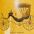 Decorative object - collectible Painted metal wastebasket decorated with a "Light Brett" (a type of carriage) design on a...