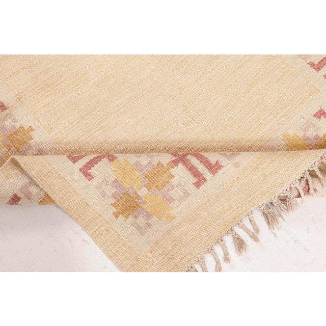 Mid-Century Modern Doris Leslie Blau Vintage Swedish Flat Woven Rug by Fredrik Fiedler For Sale - Image 3 of 10