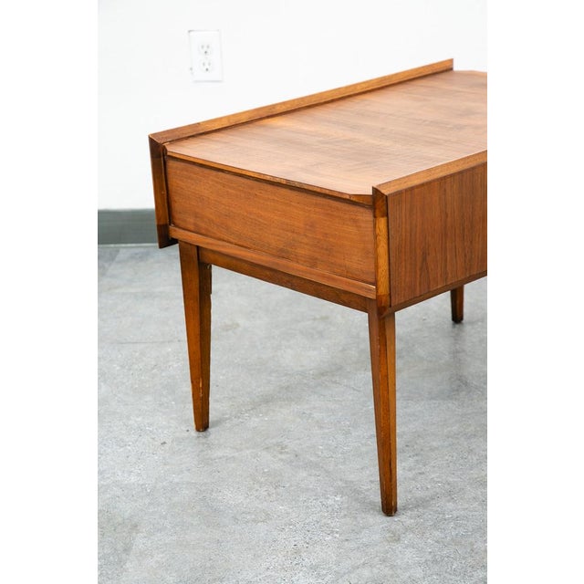 1960s Mid Century Modern Nightstand End Side Table Lane First Edition Walnut Drawer MCM For Sale - Image 11 of 12