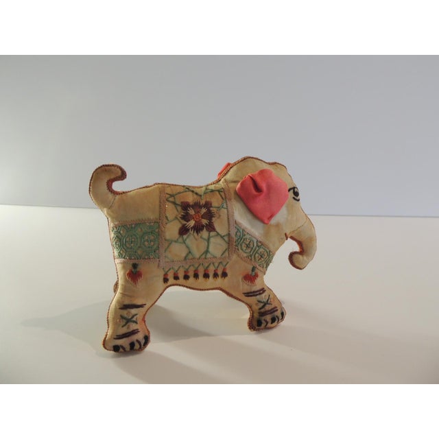 Boho Chic Vintage Patchwork Hand Made Elephant Textile Toy From India For Sale - Image 3 of 6
