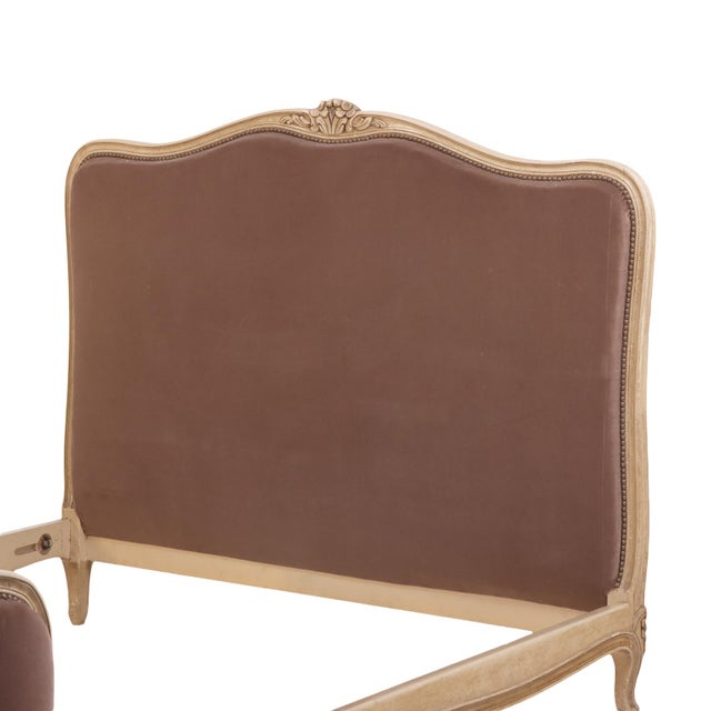 French Louis XV-Style Painted and Upholstered Full Bed, Ca. 1940. For Sale - Image 4 of 8