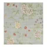 Chinese Art Deco Style Floral Vinery Wool Square Rug by Rug & Kilim, India For Sale
