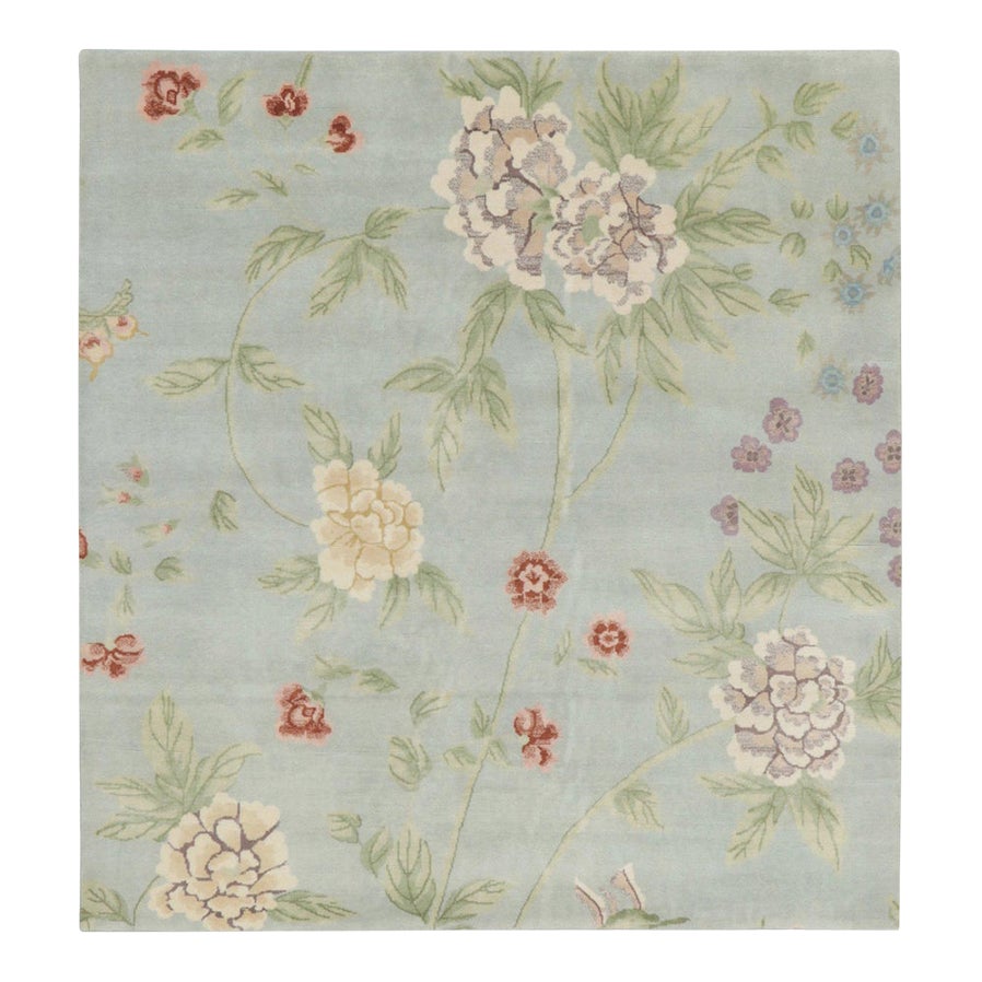 Chinese Art Deco Style Floral Vinery Wool Square Rug by Rug & Kilim ...