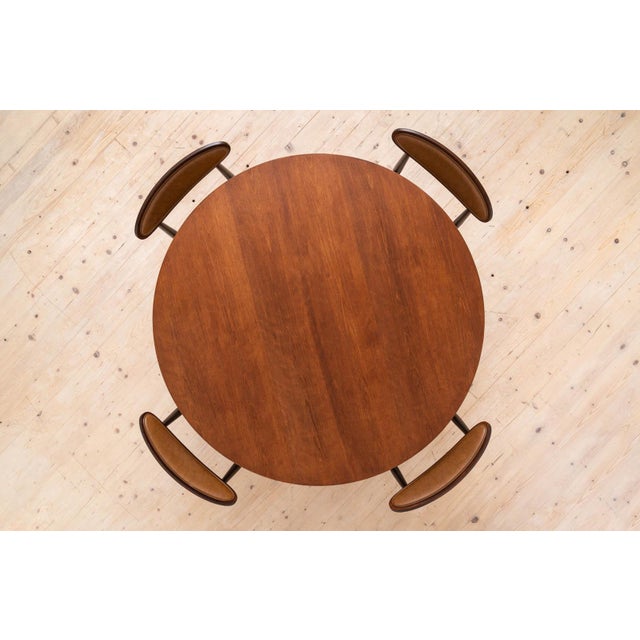 Mid-Century Modern Round Dining Table and No. 125B Chairs by Fredrik A. Kayser, 1960s, Set of 5 For Sale - Image 6 of 18