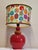 Vintage Table Lamp with Red and Yellow Ceramic Base and Fabric by Lamplove, 1980s For Sale - Image 6 of 10