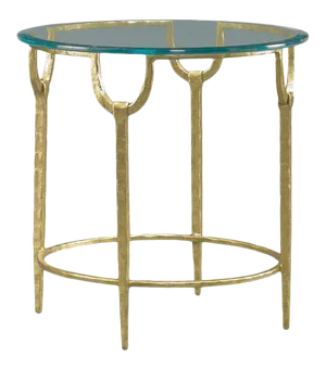 Kenneth Ludwig Chicago Gold Leaf Round End Table