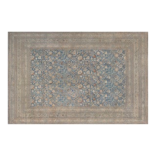 High-quality Vintage Persian Khorassan Green Handmade Wool Rug For Sale