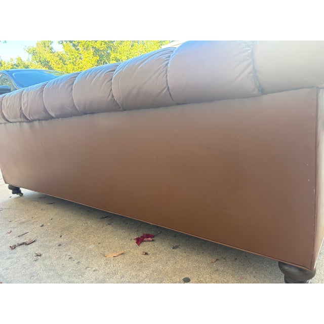 Brown Iconic Vintage Cocheo Brothers Chesterfield Tufted Leather Sofa For Sale - Image 8 of 12