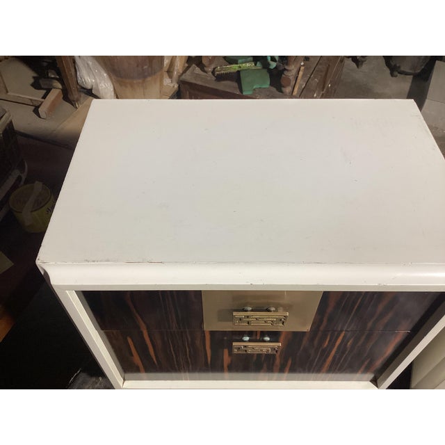 Metal Vintage Bedside Tables in Wood and Bronze by Luciano Frigerio, 1970s, Set of 2 For Sale - Image 7 of 14