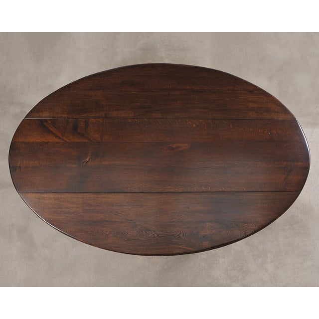 English Georgian Style Oak Drop-Leaf Wake Dining Table 7.5 Ft For Sale - Image 4 of 18
