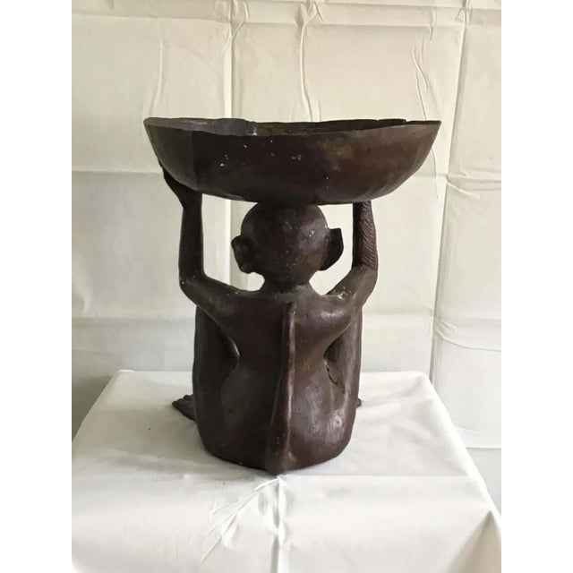 Metal 1950s Bronze Monkey Bowl For Sale - Image 7 of 13