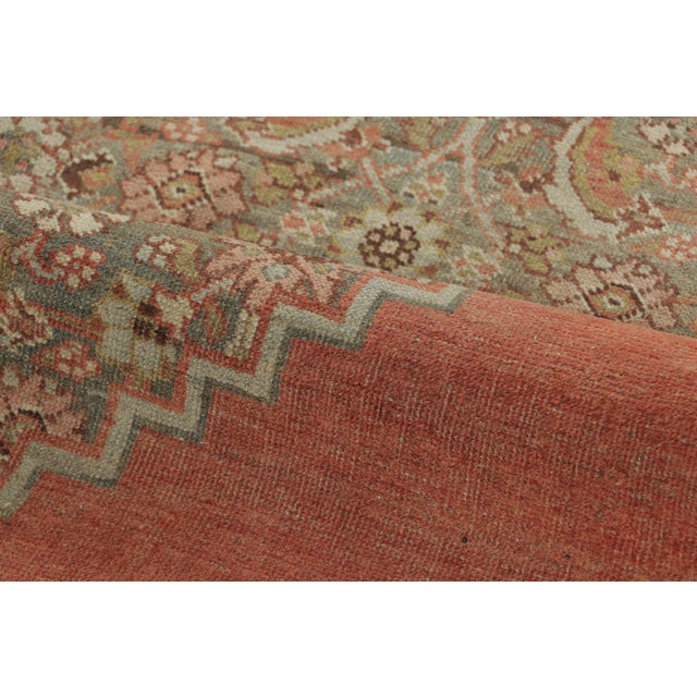 1910s Antique Persian Bidjar Rug With Diamond Medallion in Rust & Beige - Rug & Kilim For Sale - Image 5 of 7