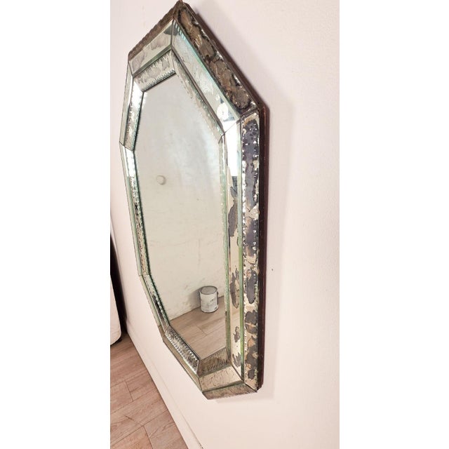 Octagonal Venetian Mirror, Italy Circa 1920 For Sale - Image 4 of 4