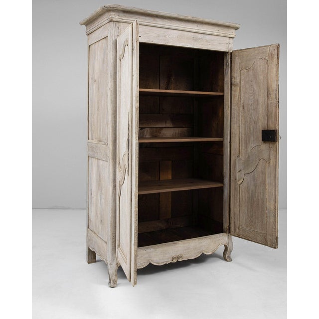 Wood 19th Century France Antique White Wood Storage Cabinets & Cupboards For Sale - Image 7 of 11