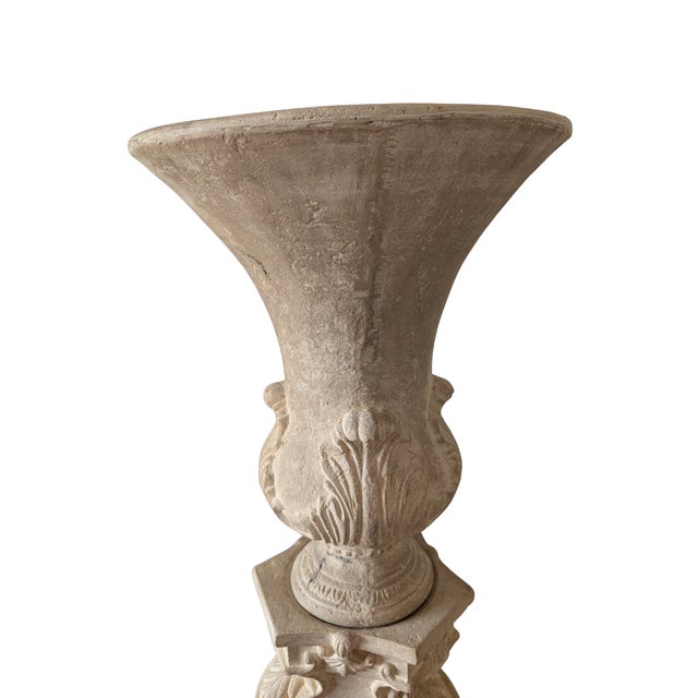 Late 20th Century Oversized Plaster Urns (Set of 2) For Sale - Image 4 of 6
