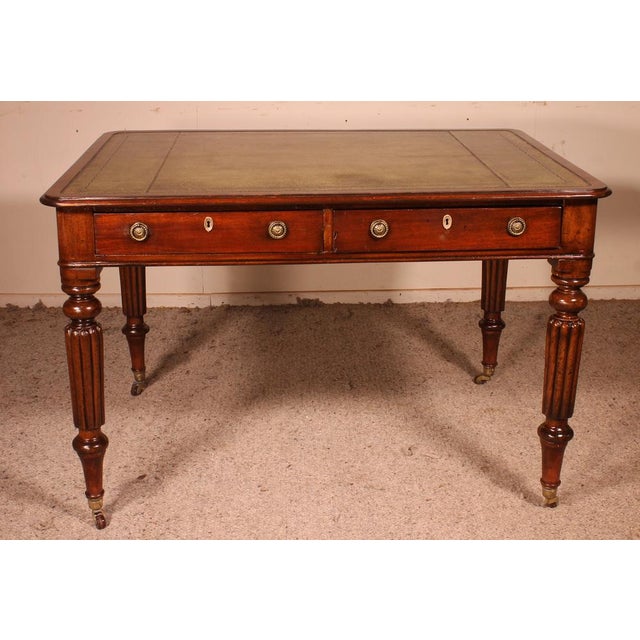 19th Century English Mahogany Partner Desk For Sale - Image 12 of 12