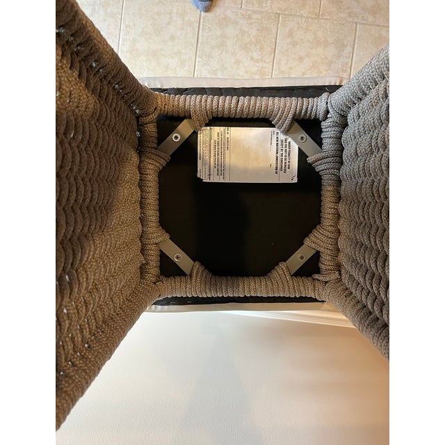 Textile Baker McGuire Cuerda Counter Stool, Genuine Leather Seat, Rope Wrapped Aluminium Frame For Sale - Image 7 of 18