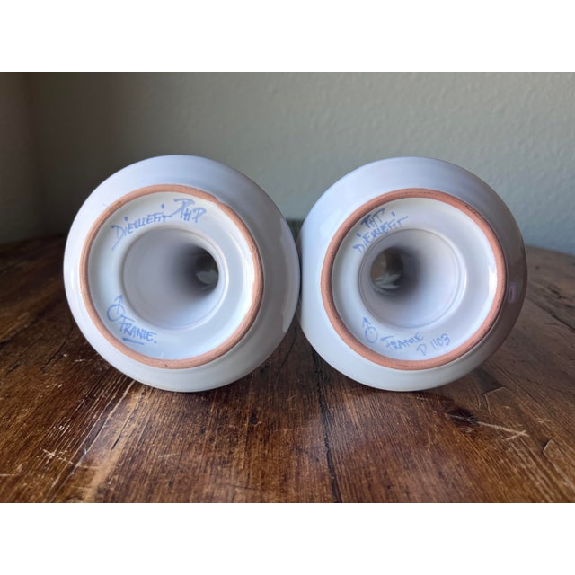 Pair of Dieulefit PHP Pottery Made in France Candlestick Holders For Sale - Image 9 of 10