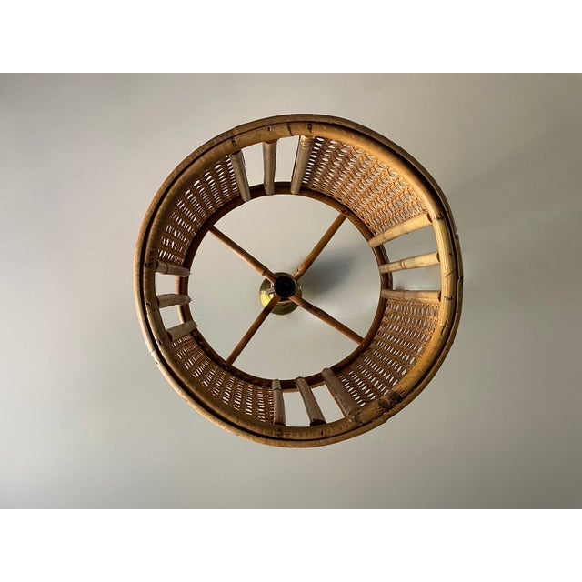 Rattan Cane Pendant Light, 1970s For Sale - Image 4 of 10