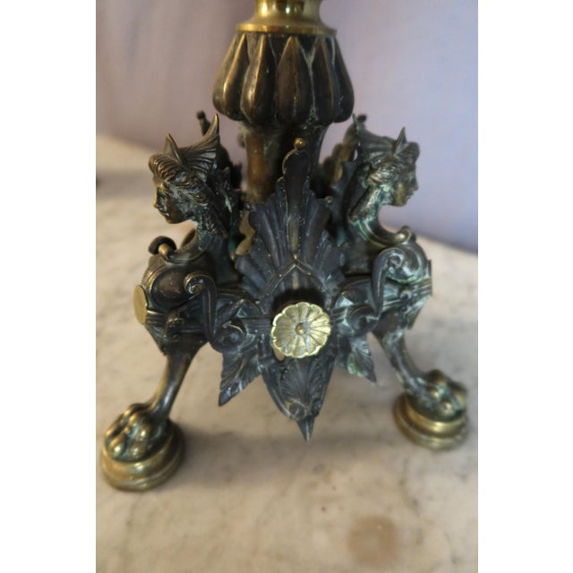 Bronze Candelabra in the Style of Barbedienne, Set of 2 For Sale - Image 6 of 10