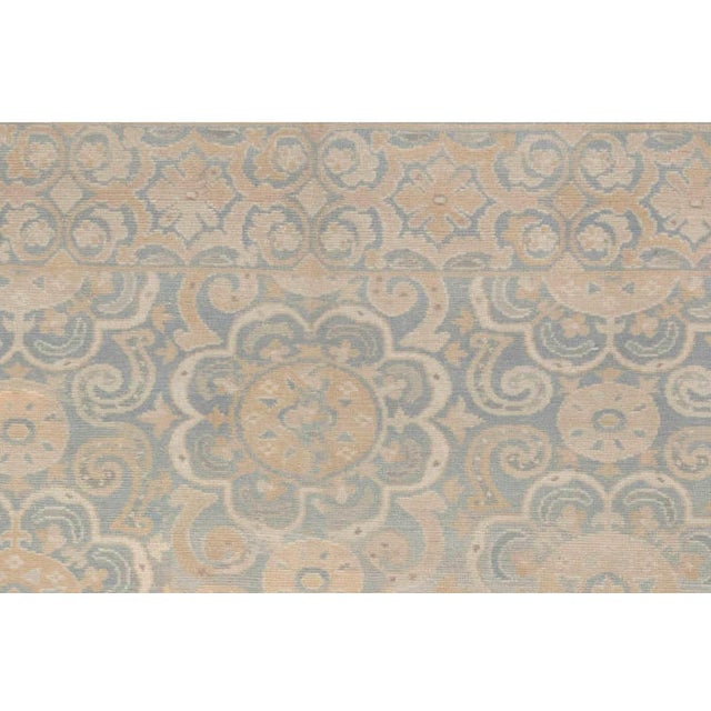 Modern Modern Granada Floral Design Beige, Blue Handmade Wool Rug by Doris Leslie Blau For Sale - Image 3 of 6