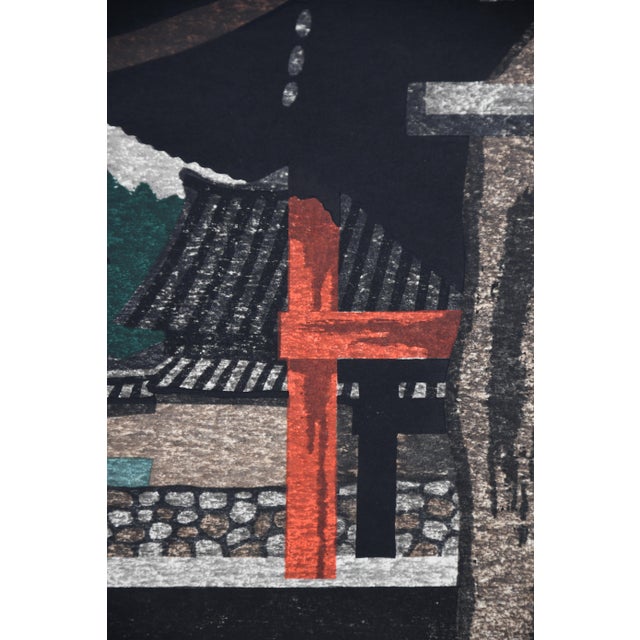Kiyoshi Saito, Horyuji Temple (Late Autumn), Sosaku-Hanga Woodblock Print, Mid-20th Century For Sale - Image 3 of 12
