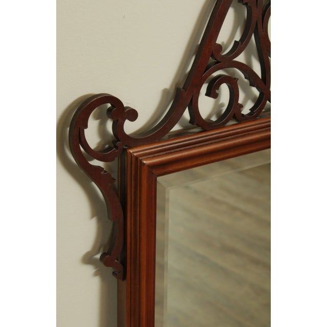 1990s Chippendale Style Mahogany Pierced Fretwork Carved Wall Mirror For Sale - Image 5 of 13