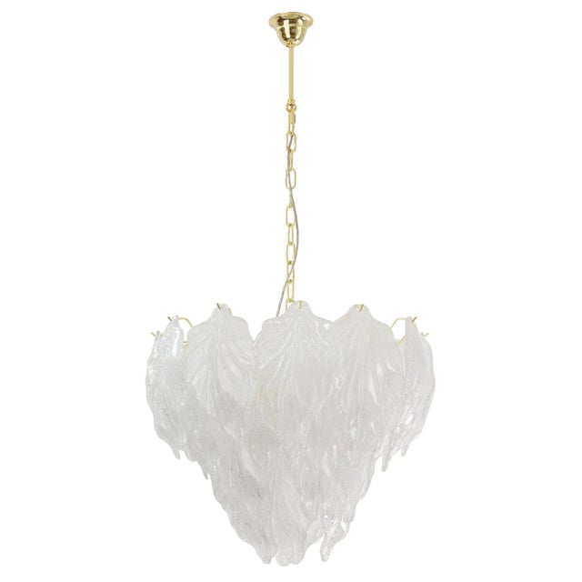 Suspension Chandelier in Murano Glass Leaves Crystal Color, Italy, 1990s For Sale - Image 12 of 12