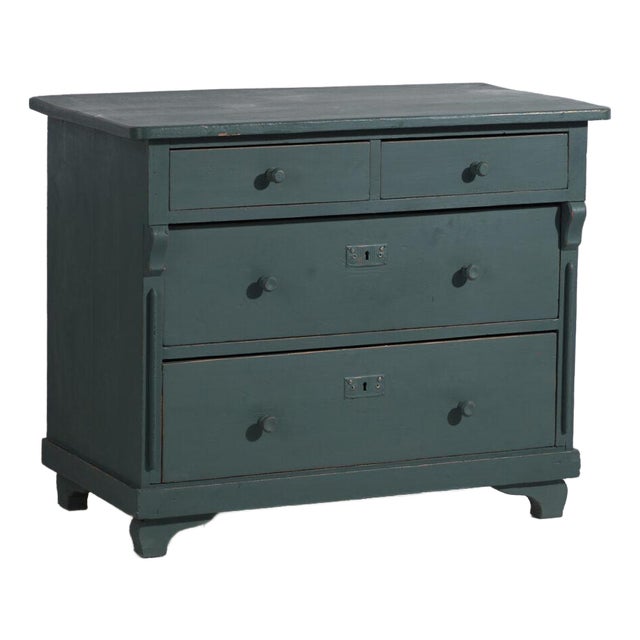 Antique Green Chest of Drawers by Amaru For Sale