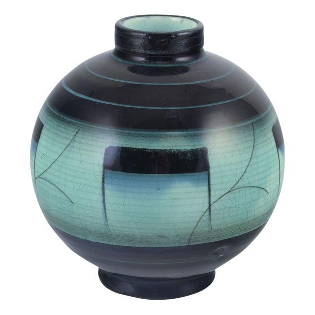 Art Deco Vase in Glazed Faience by Ilse Claesson for Rörstrand, Sweden, 1930s For Sale