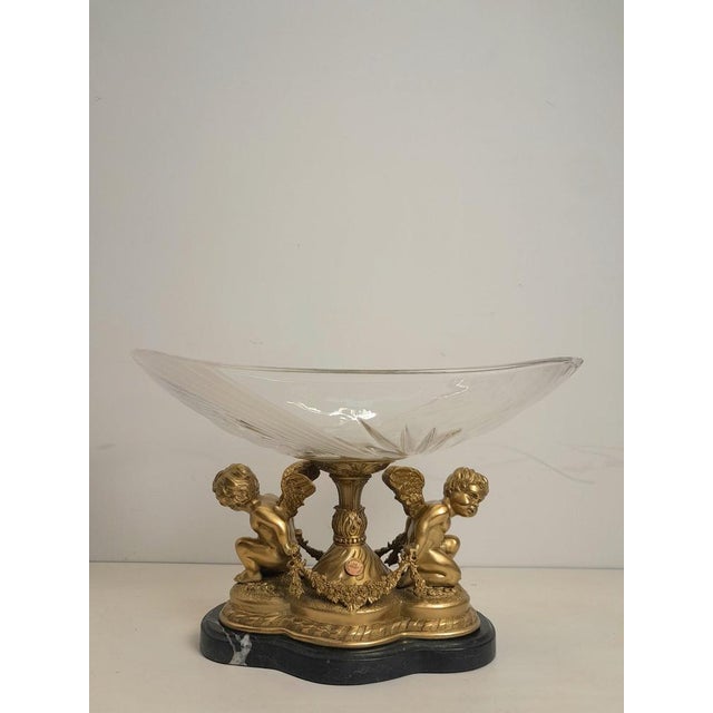 Metal Cristal Tray with Bronze Angels For Sale - Image 7 of 7