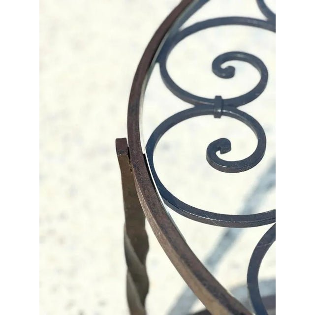 Round Wrought Iron Coffee Table, 1940s For Sale - Image 6 of 7