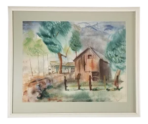 1940 Bill Benett Watercolor Landscape Painting