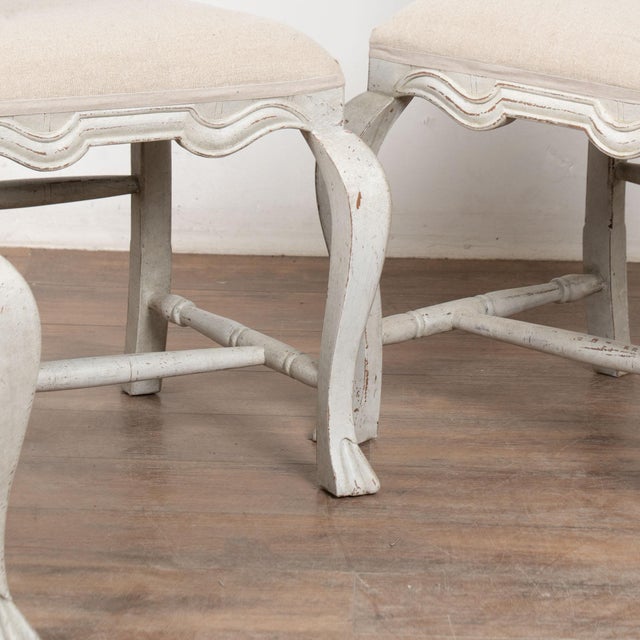 Early 20th Century Set of 10 Swedish Gray Dining Chairs For Sale - Image 9 of 15