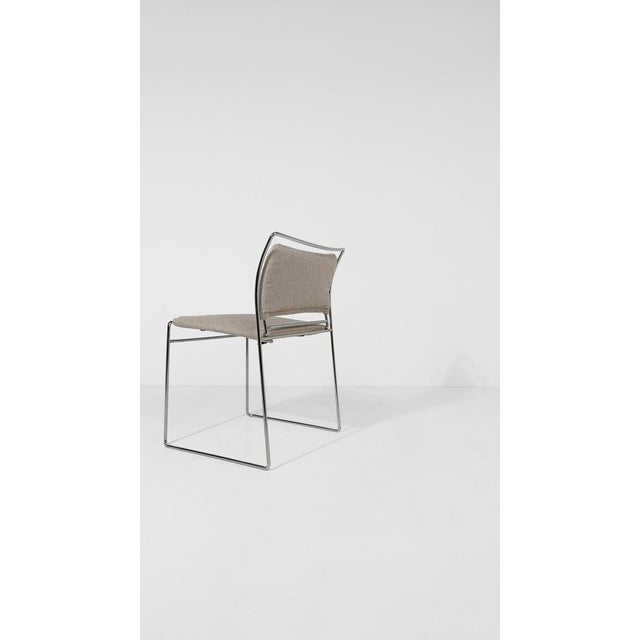 Stackable Chrome Chairs with Ecru Bouclé Seats by Kazhide Takahama for Simon Gavina, 1970s, Set of 8 For Sale - Image 15 of 18