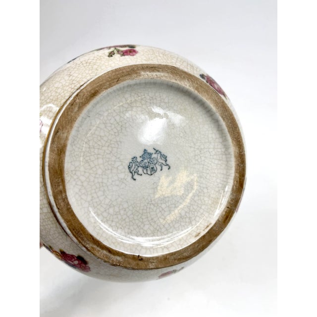 Late 20th Century Covered Porcelain Jar Chinoiserie Theme For Sale - Image 10 of 12