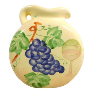 1980s Yellow Pitcher With Grape Design For Sale
