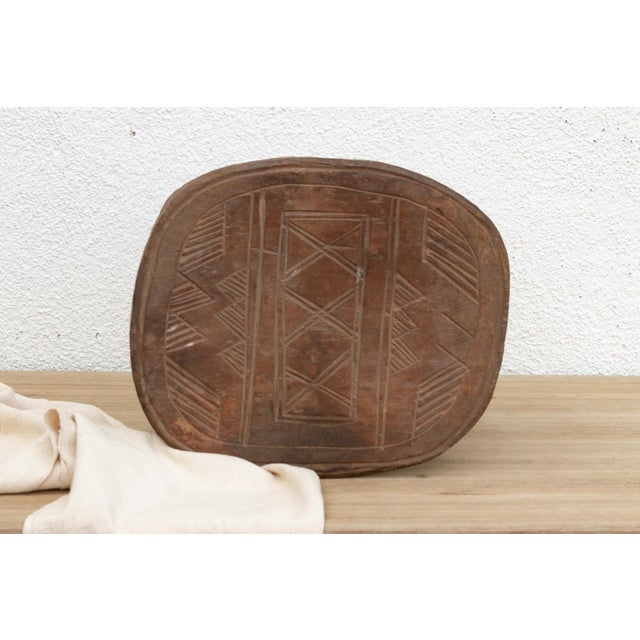 African Rugged Brown Vintage Nupe Stool For Sale - Image 3 of 10