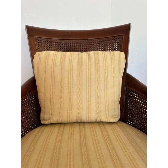 Brown Double Caned Hickory Chair Regency Style Chairs by Mark Hampton For Sale - Image 8 of 9