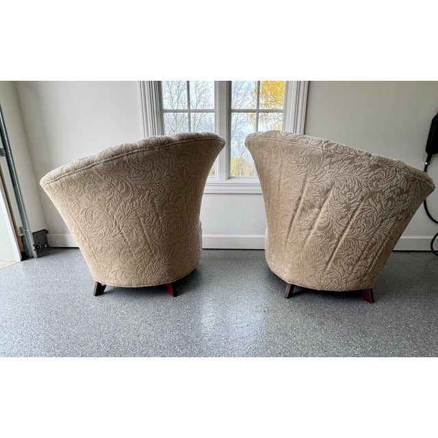 Wood Pair of Grand Postmodern Asymmetrical Lounge Chairs in the Manner of Grosfeld House. For Sale - Image 7 of 9