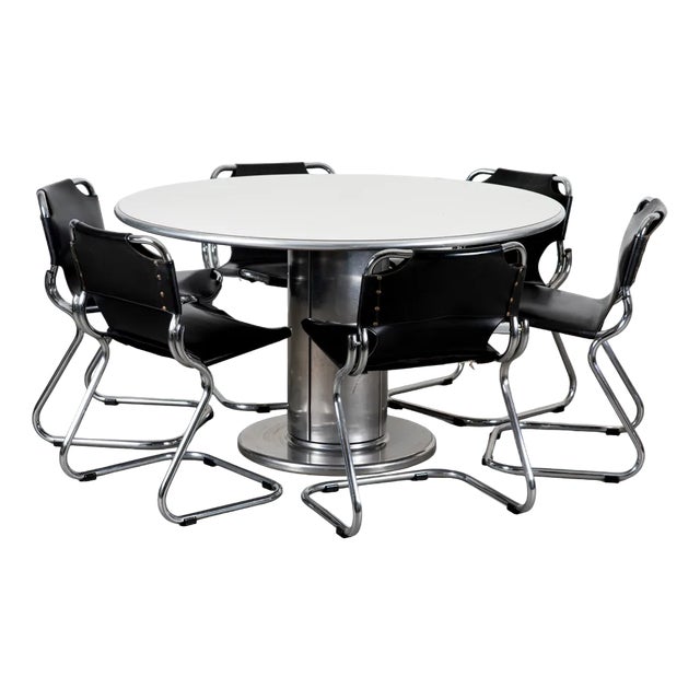 Dining Chairs & Table, 1970s, Set of 7 For Sale