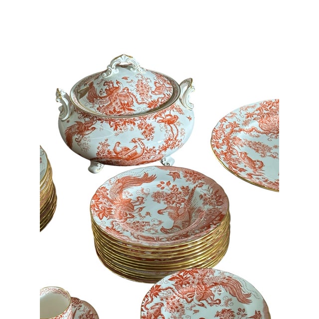 Late 20th Century Royal Crown Derby “Red Aves” Extensive Dinner & Tea Service — 64 Pieces For Sale - Image 11 of 17